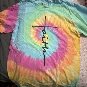 Colorful Tie-Dye 'Faith' T-Shirt